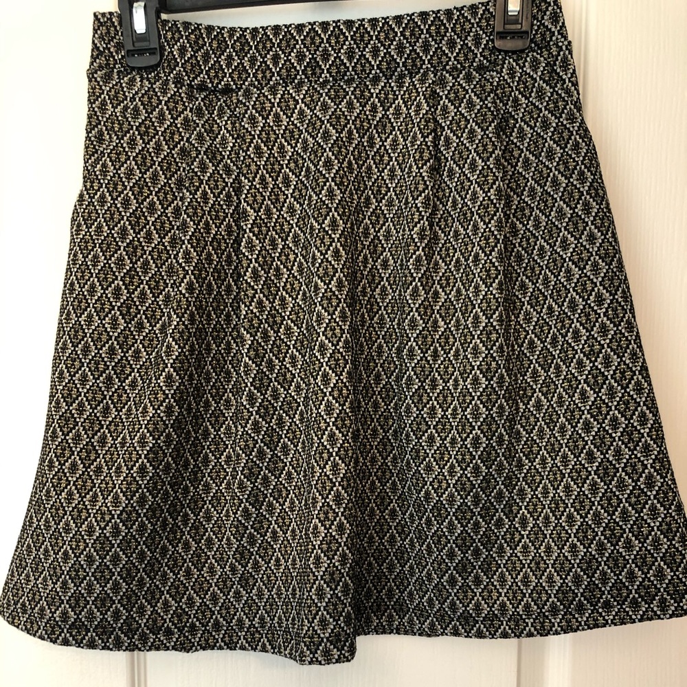 Black, Gold and White Diamond pattern skirt